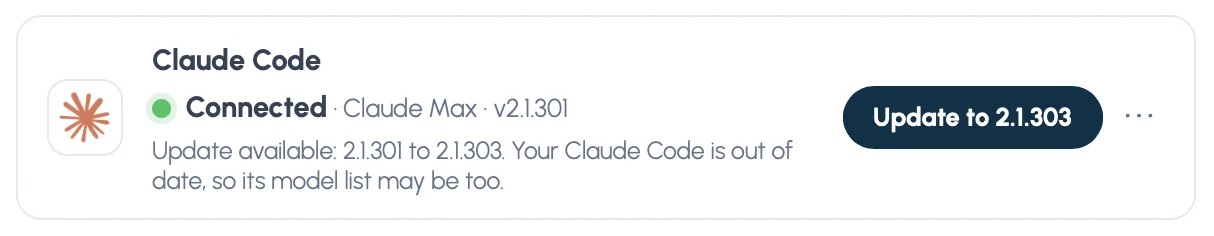 The Claude Code card with an update on offer