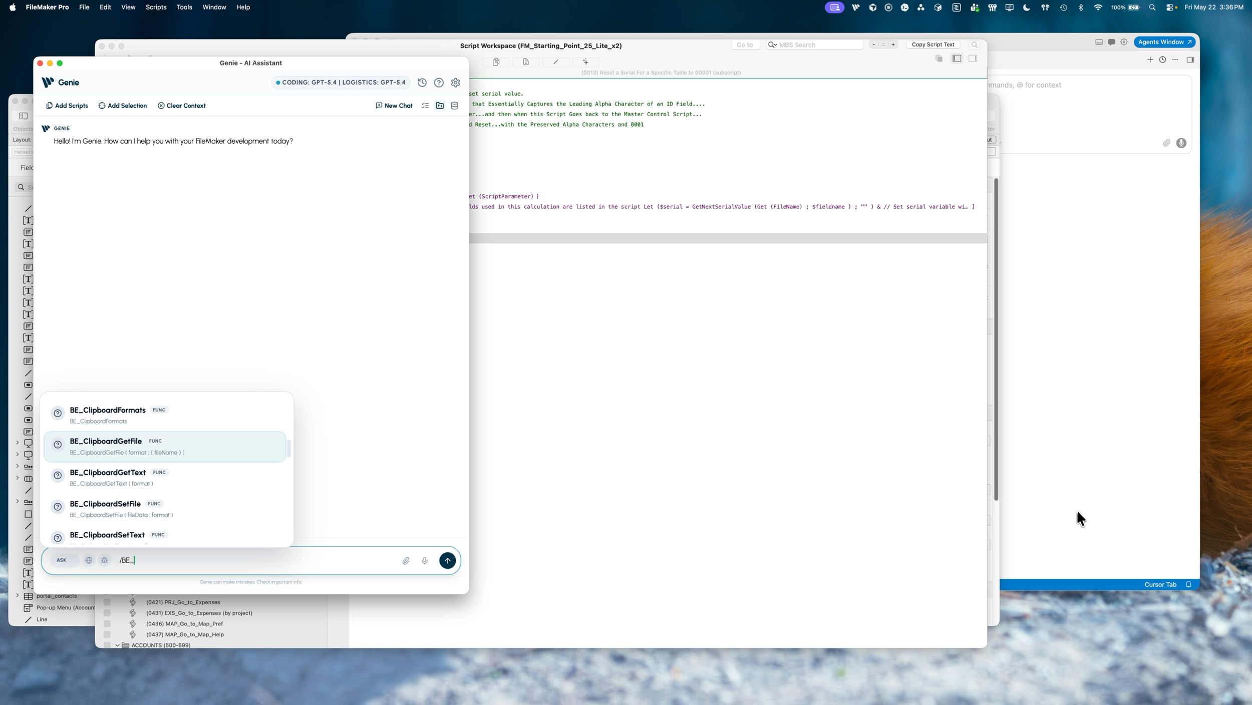 Genie displaying auto-complete for BaseElements plugin functions