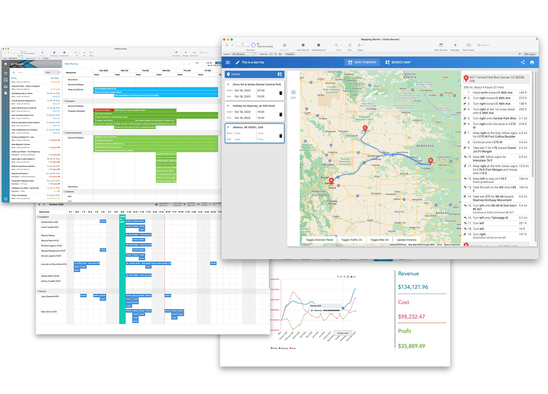 Capture d’écran d’une intégration JavaScript dans FileMaker