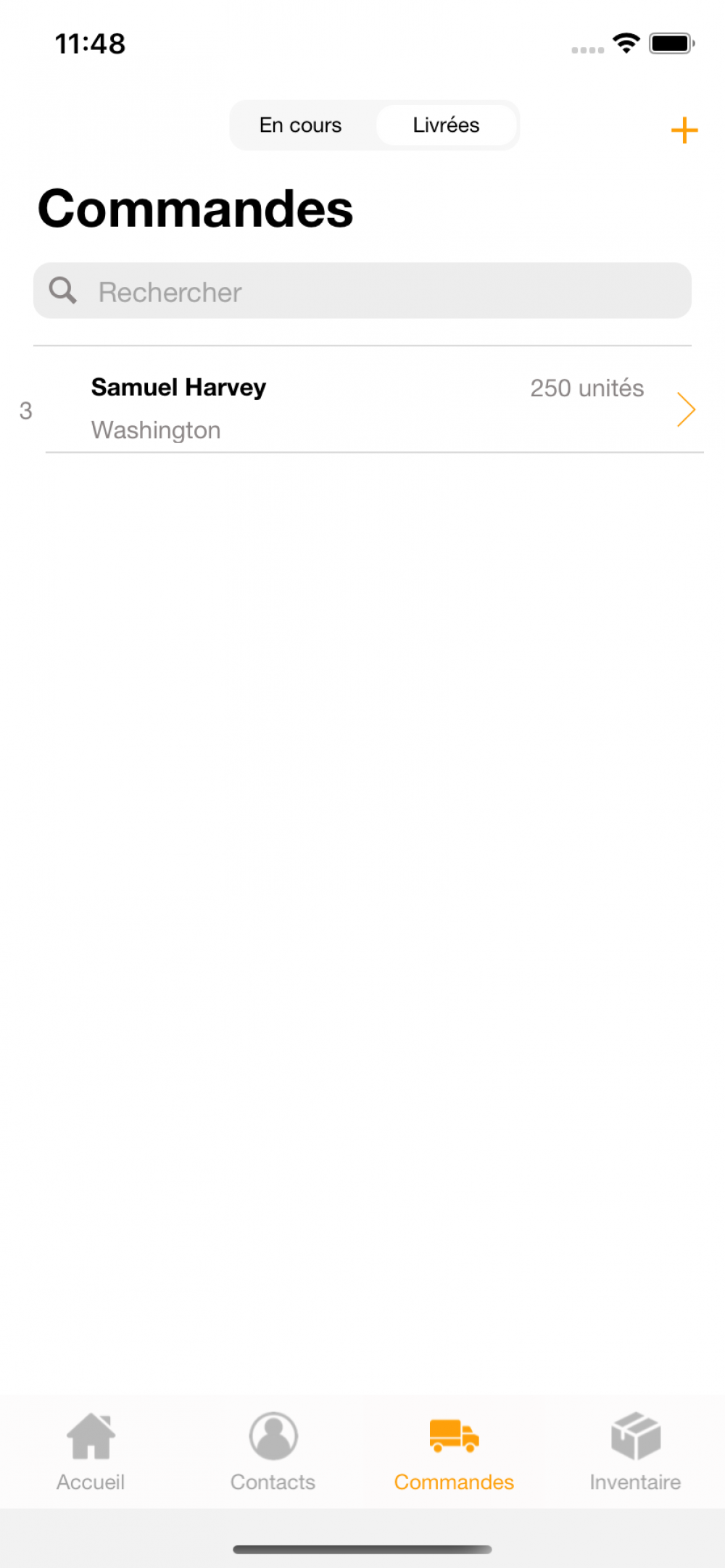 Capture d’écran de LP - app iOS Swift pour inventaire et commandes simples